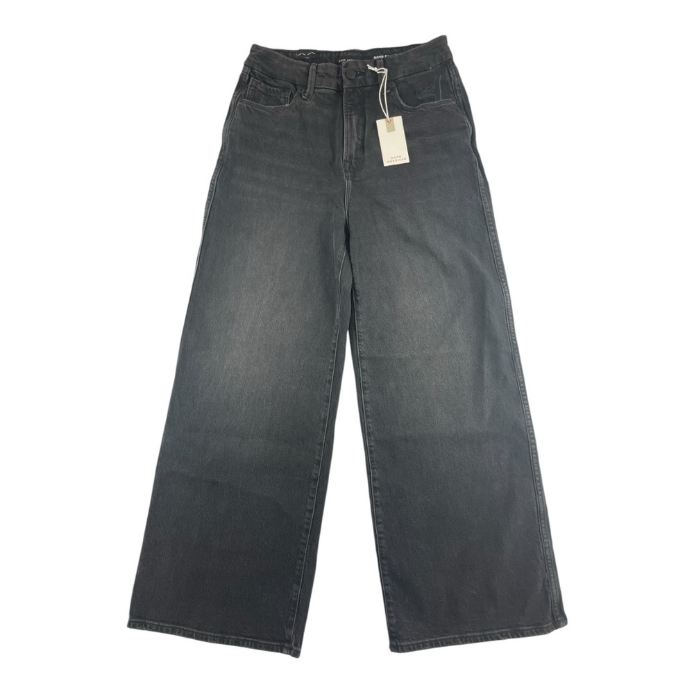 GOOD AMERICAN Good Skate Black High-Rise Cropped Loose Leg Wmn’s Size 2 / 26 NWT - Picture 1 of 7
